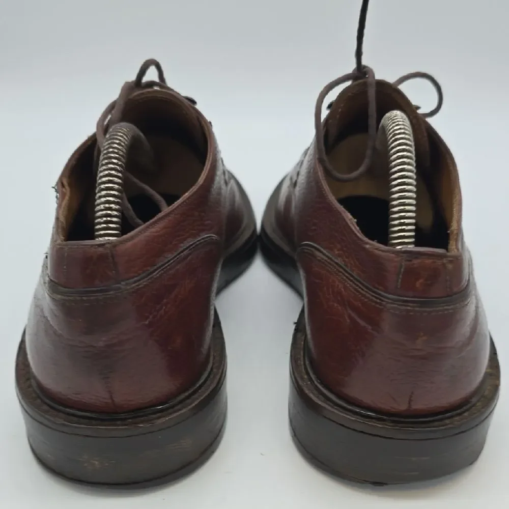 Cole Haan Dark Brown Pebbled Leather Lace-Up Derbys